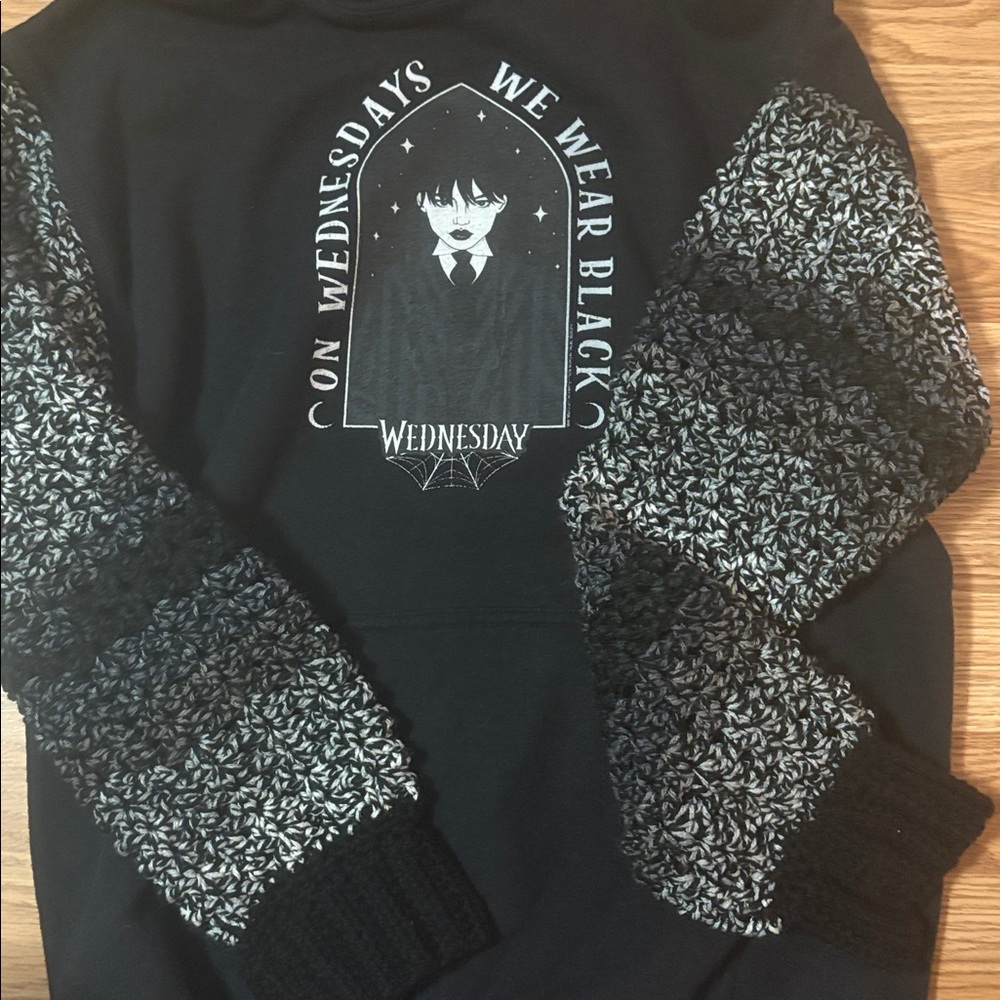 Wednesday Upcycled sweatshirt small